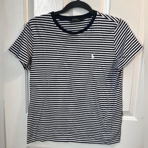 Classic RL Polo Navy and White Striped Tee Shirt